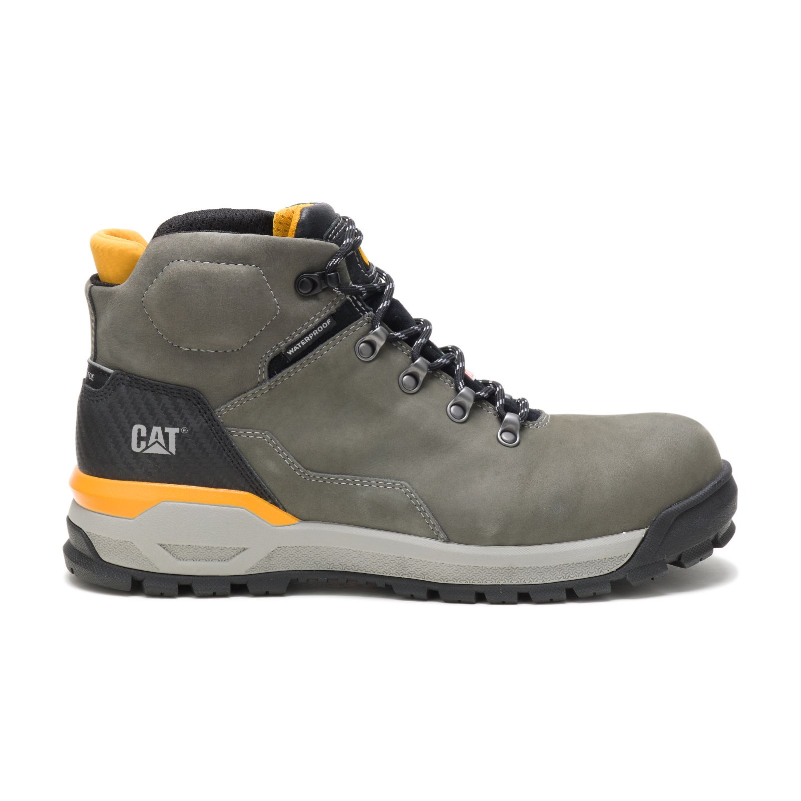 Caterpillar Men's Kinetic Ice+ Waterproof Thinsulate™ Composite Toe Csa Work Boots grey green CAT-94